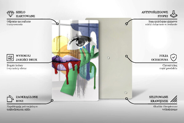 Protection plaque induction Collage abstrait artistique