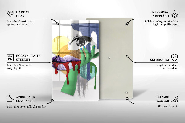 Protection plaque induction Collage abstrait artistique