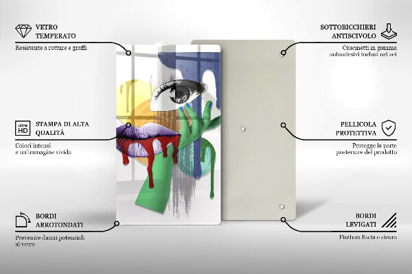 Protection plaque induction Collage abstrait artistique