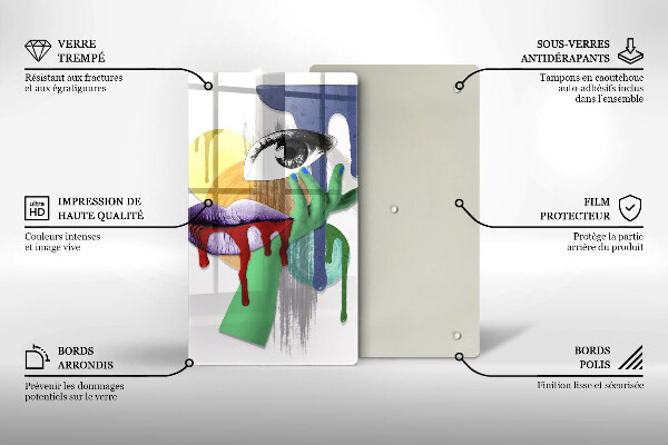 Protection plaque induction Collage abstrait artistique