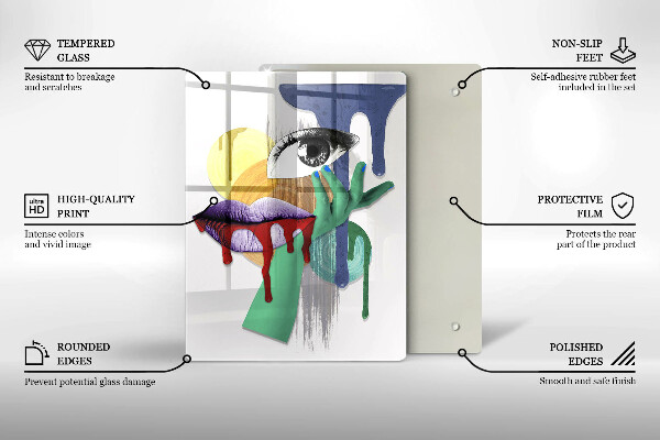 Protection plaque induction Collage abstrait artistique