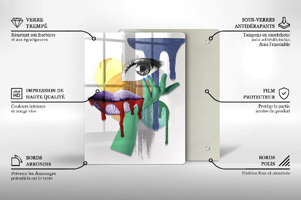 Protection plaque induction Collage abstrait artistique