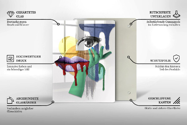 Protection plaque induction Collage abstrait artistique