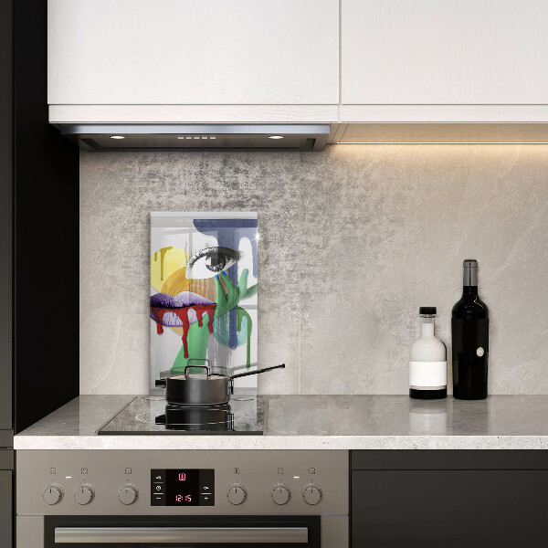 Protection plaque induction Collage abstrait artistique