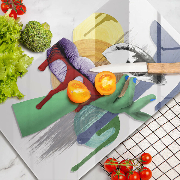 Protection plaque induction Collage abstrait artistique