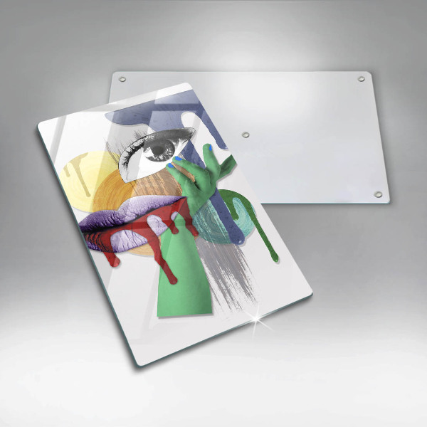 Protection plaque induction Collage abstrait artistique