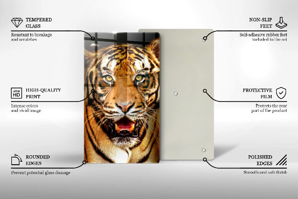 Protection plaque induction Tigre animal sauvage