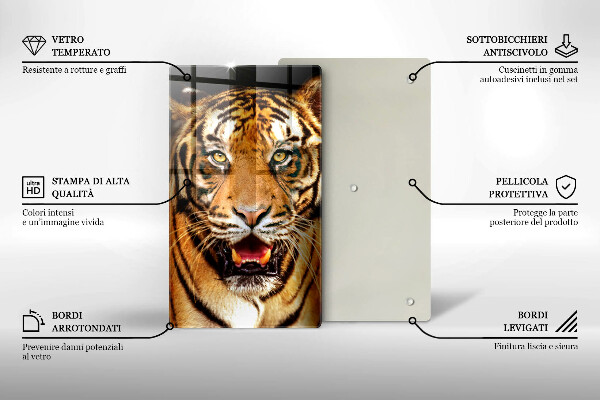 Protection plaque induction Tigre animal sauvage
