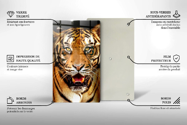 Protection plaque induction Tigre animal sauvage