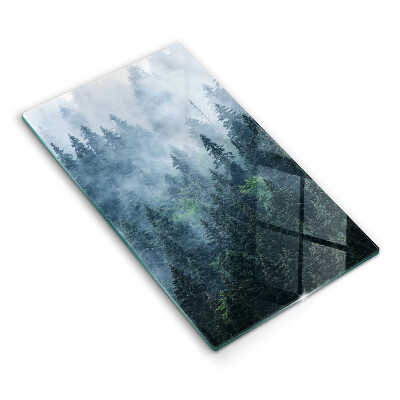 Protection plaque induction Arbres forestiers et brouillard