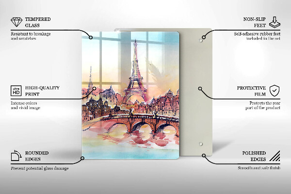 Protection plaque induction Paysage de Paris Tour Eiffel