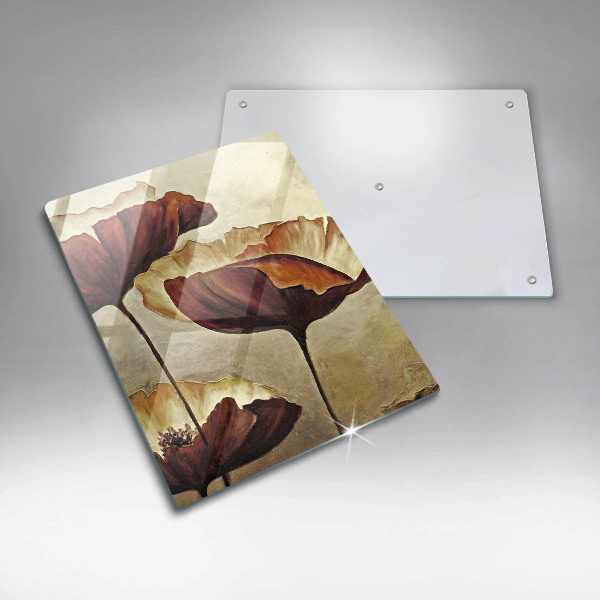 Protection plaque induction Fleurs de bohème peintes