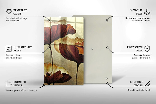 Protection plaque induction Fleurs de bohème peintes