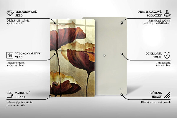 Protection plaque induction Fleurs de bohème peintes