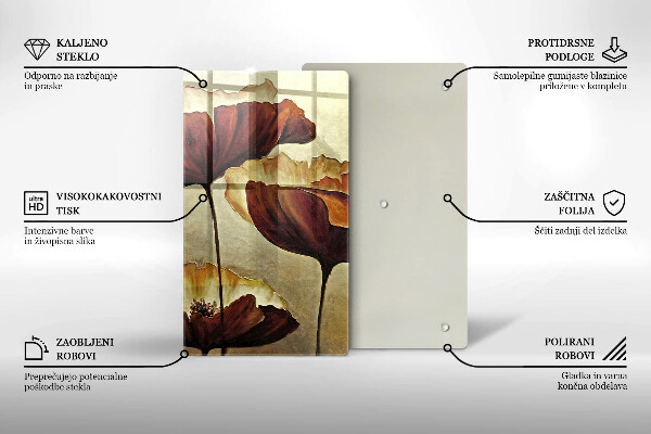 Protection plaque induction Fleurs de bohème peintes