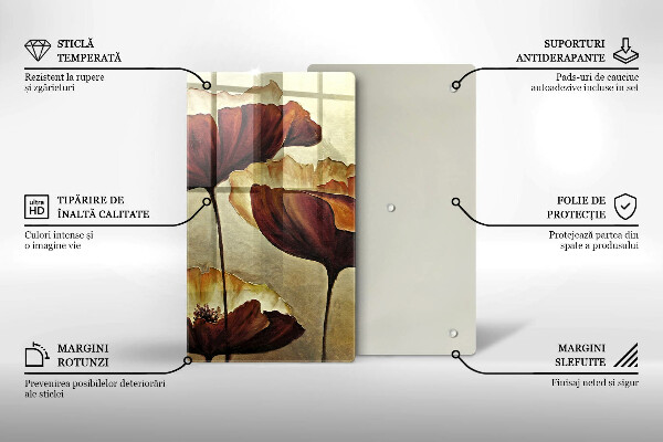 Protection plaque induction Fleurs de bohème peintes