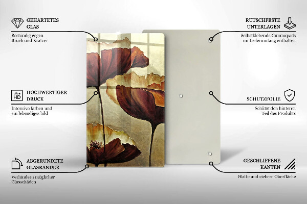 Protection plaque induction Fleurs de bohème peintes