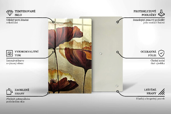 Protection plaque induction Fleurs de bohème peintes