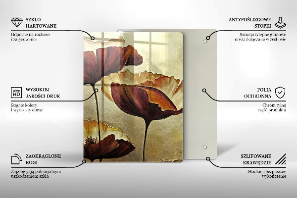 Protection plaque induction Fleurs de bohème peintes