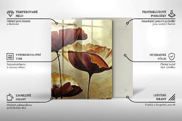 Protection plaque induction Fleurs de bohème peintes