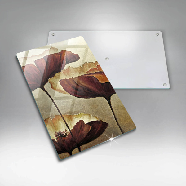 Protection plaque induction Fleurs de bohème peintes