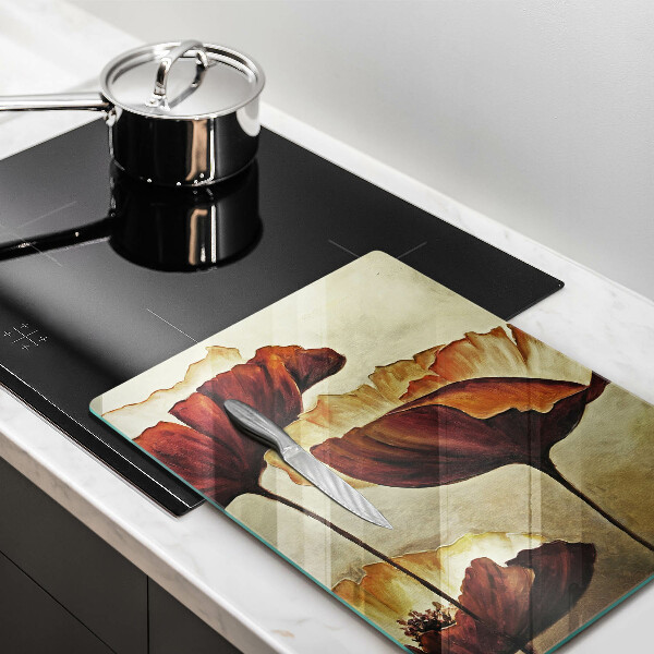 Protection plaque induction Fleurs de bohème peintes