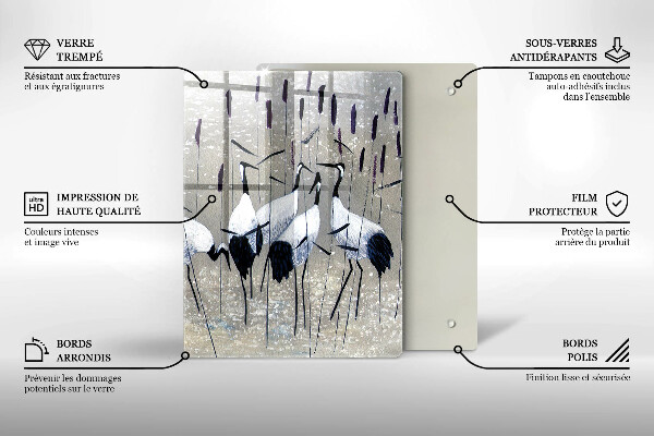 Protection plaque induction Grues japonaises