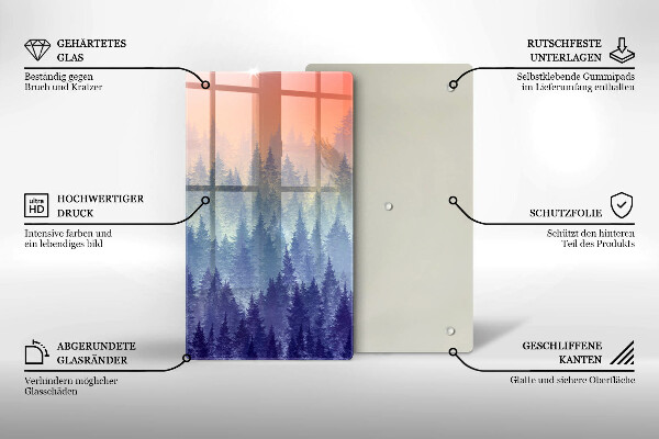 Protection plaque induction Forêt au coucher du soleil