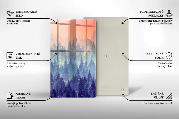 Protection plaque induction Forêt au coucher du soleil