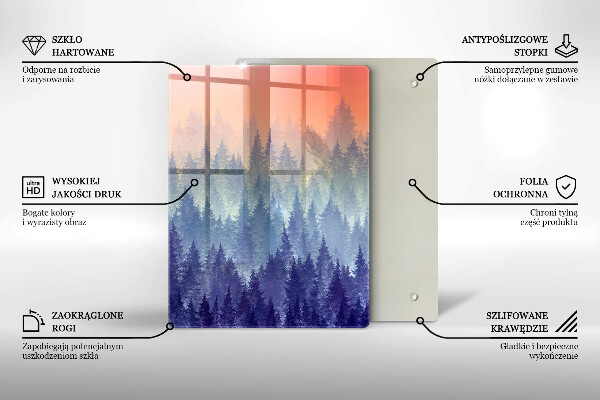 Protection plaque induction Forêt au coucher du soleil
