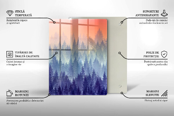 Protection plaque induction Forêt au coucher du soleil