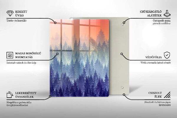 Protection plaque induction Forêt au coucher du soleil