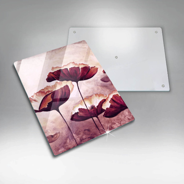 Protection plaque induction Peinture de fleurs