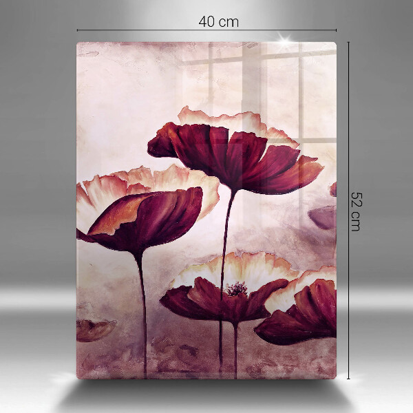 Protection plaque induction Peinture de fleurs