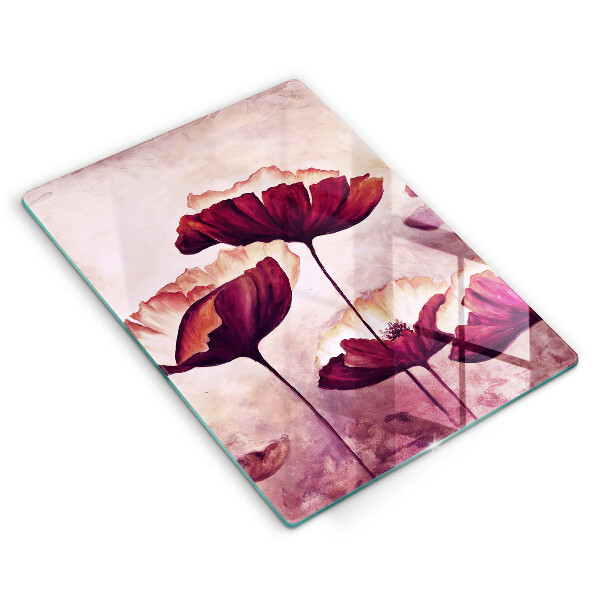 Protection plaque induction Peinture de fleurs