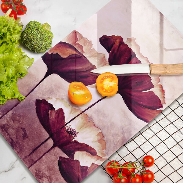 Protection plaque induction Peinture de fleurs