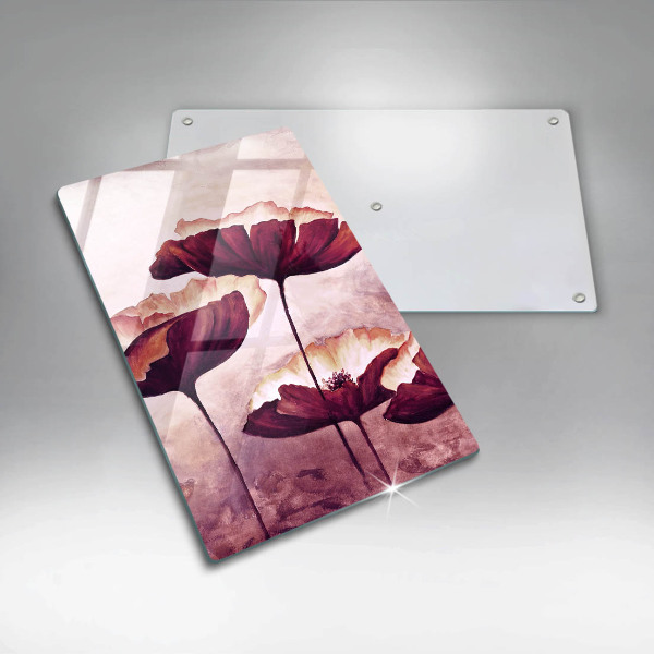 Protection plaque induction Peinture de fleurs