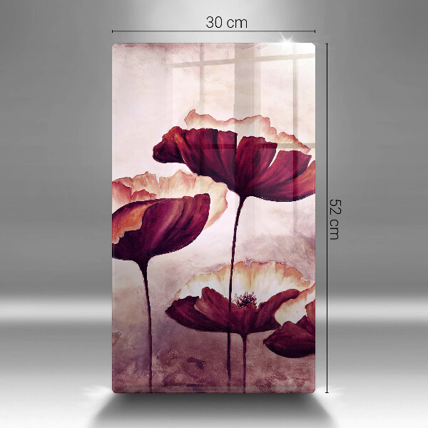 Protection plaque induction Peinture de fleurs