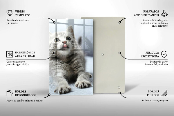 Protection plaque induction Petit chaton mignon