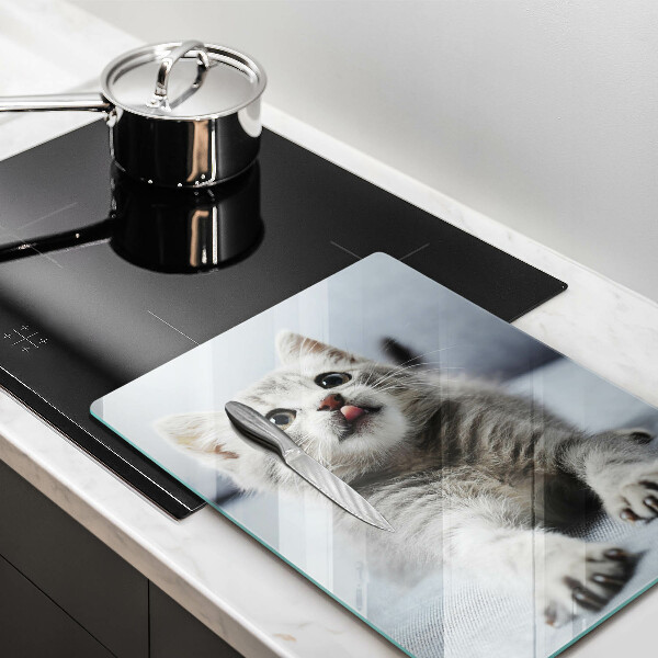Protection plaque induction Petit chaton mignon