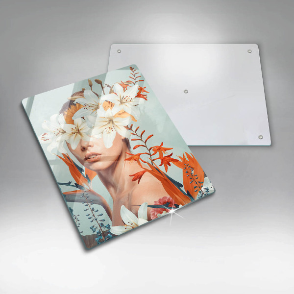 Protection plaque induction Femme en fleurs