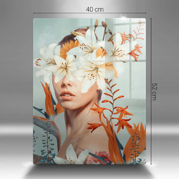 Protection plaque induction Femme en fleurs