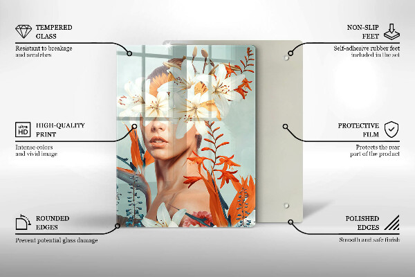 Protection plaque induction Femme en fleurs