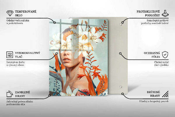 Protection plaque induction Femme en fleurs