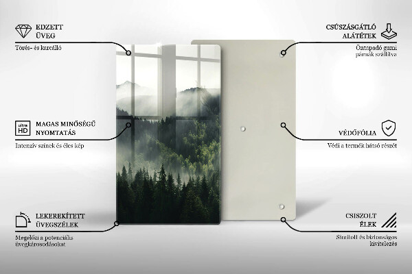 Protection plaque induction Paysage de forêt et de brouillard