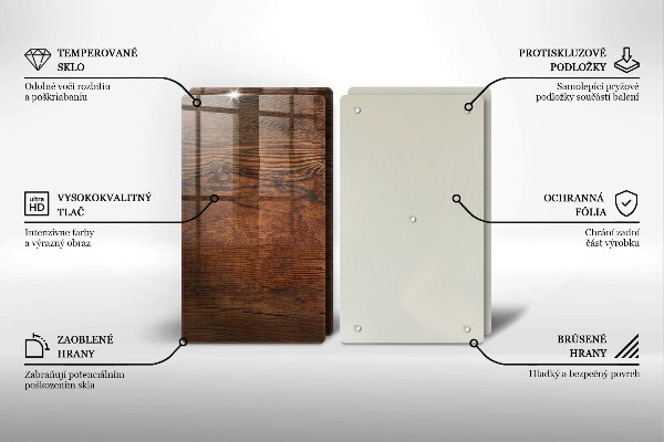 Cache plaque de cuisson Planche de bois foncé