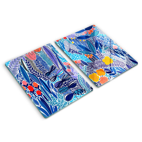 Cache plaque de cuisson Prairie peinte