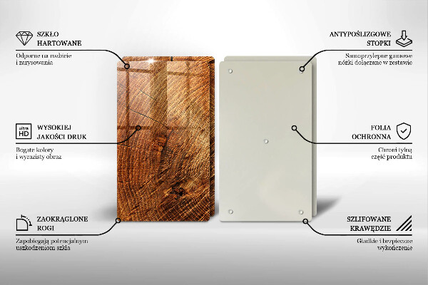 Cache plaque de cuisson Grain de bois de l'arbre