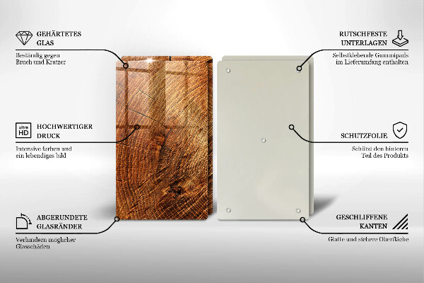 Cache plaque de cuisson Grain de bois de l'arbre