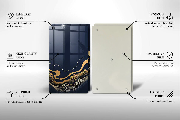 Cache plaque de cuisson Lignes dorées abstraites